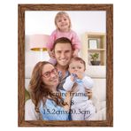 Giftgarden Ceviz kahverengisi resim çerçevesi, 15 x 20 cm, ahşap damarlı, gerçekçi ahşap görünümlü plastik çerçeve, duvar ve masa standı