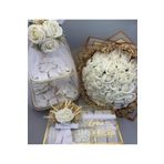 gifthomeshop 3&apos;lü Set - Buket Isteme Çiçeği Iki Katlı Ve Cam Kutuda Isteme Çikolatası