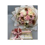 gifthomeshop İsteme Çiçeği ve Çikolatası - Şakayık Renkli Çiçek Buketi ve Çikolata Kutusu