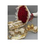 gifthomeshop Kız Isteme Çikolatası - Kırmızı Çiçek Buketi Ile Romantik Hediye