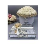 gifthomeshop Yapay Gül Söz Çiçeği Ve Kutuda Isteme Çikolatası Seti 41 Gül 100 Çikolata