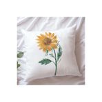 giftkonsept Ay Çiçeği Baskılı Hediyelik Elyaf Saten Dekoratif Yastık 28x28 cm, QBY1369