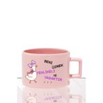 giftkonsept Beni Üzmek Tehlikeli ve Yasaktır Baskılı Eğlenceli Hediyelik Pastel Renkli Dikdörtgen Kulplu Fincan