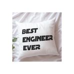 giftkonsept Best Engineer Ever Mühendis Baskılı Elyaf Dolgulu Hediyelik Yastık 28x28 cm, QBY1030