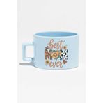 giftkonsept Best Mom Ever Baskılı Anneler Günü Hediyelik Mavi Dikdörtgen Kulplu Fincan Kupa Bardak, QBNF5000