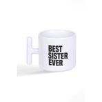 giftkonsept Best Sister Ever Abla Kız Kardeş Baskılı Latte Fincanı T Kulplu Kupa Bardak, QB1L1284