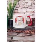 giftkonsept Cat Drinking Coffee Baskılı Komik Kedi Kahve Sever Hediyelik Kulplu Kupa Bardak, QBLK5674-KR
