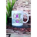 giftkonsept Cat Mom Desenli Kedi Annesi Kedisever Şık Hediyelik Baskılı Çay Kahve Sunum Kupa Bardak, QBM5695
