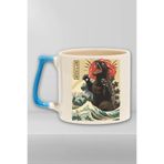 giftkonsept Catzilla 2 Baskılı Japon Kedi Sanatı Anime Manga Figürü Doğum Günü Hediye Mavi Kulplu Kupa Bardak, QBT5269
