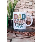 giftkonsept Dad by day gamer by night Gamer Mottosu Hediyelik Baskılı Çay Kahve Sunum Kupa Bardak, QBM5220