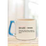 giftkonsept Dad Noun 2 Baskılı Babalar Günü Anlamlı Doğum Günü Hediye Mavi Kulplu Kupa Bardak, QBT5384