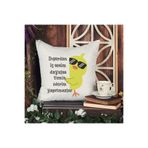 giftkonsept Dışardan İç Sesim Duyulsa Baskılı Komik Eğlenceli Hediyelik Elyaf Dolgulu Saten Dekoratif Yastık, QBY1214