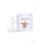 giftkonsept Doğum Günü Hediye Sevimli Ayıcık No:3 Baskılı Latte Fincanı T Kulplu Kupa Bardak, QB1L1395
