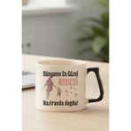 giftkonsept Dünyanın En Güzel Annesi Bu Ayda Doğdu Baskılı Anneye Doğum Günü Hediyelik Siyah Kulp Kupa Bardak, QBLK5988-SY