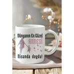 giftkonsept Dünyanın En Güzel Annesi Nisanda Doğdu Baskılı Anneye Doğum Günü Hediyelik Beyaz Kupa Bardak, QBM5988