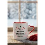 giftkonsept Dünyanın En Güzel Sevgilisi Sevgililer Günü Hediyesi Baskılı Kalpli Kulplu Kupa Bardak, QBM2575