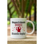 giftkonsept Dünyanın En Yakışıklı Babası Nisanda Doğdu Baskılı Kız Babasına Hediyelik Kupa Bardak, QBM5996