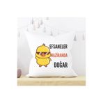 giftkonsept Efsaneler Haziranda Doğar Baskılı Doğum Günü Hediyelik Elyaf Saten Dekoratif Yastık, QBY1341