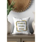 giftkonsept Efsaneler Nisanda Doğar Baskılı Doğum Günü Özel Gün Hediyelik Elyaf Saten Mini Dekoratif Yastık, QBY8259