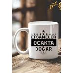 giftkonsept Efsaneler Ocakta Doğar Yıldız Baskılı Doğum Günü Hediyelik Kupa Bardak, QBM8260