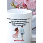 giftkonsept Eş, Sevgili, Çift, Karı Koca -El Ele Yürümeye Devam Ederiz.- Baskılı Romantik Hediyelik Kupa Bardak, QBM1696