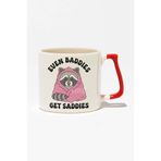 giftkonsept "Even baddies get saddies" Kötüler de Üzülür Arkadaşa Doğum Günü Hediye Kırmızı Kulplu Kupa Bardak, QBT5114