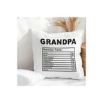 giftkonsept Grandpa Nutrition Facts Büyükbaba Baskılı Elyaf Dolgulu Yastık 28x28 cm, QBY1056