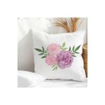 giftkonsept Gül Bahçesi Baskılı Hediyelik Elyaf Saten Dekoratif Yastık 28x28 cm, QBY1368