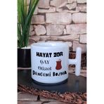 giftkonsept Hayat Zor Çay Güzel Dengemi Bozma Komik Yazılı T Kulplu Latte Fincanı Kupa Bardak, QB1L2348