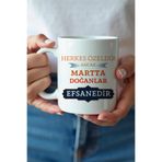 giftkonsept Herkes Özeldir Ancak Martta Doğanlar Efsanedir Baskılı Doğum Günü Hediyelik Kupa Bardak, QBM8262