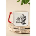 giftkonsept I Am Not A Bookworm I Am A Book Dragon Yazılı Kitap Sever Hediyelik Kırmızı Kulplu Kupa Bardak, QBLK5477