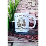 giftkonsept I Am Not Lazy I Am In Energy Save Mode Yazılı Komik Kedi Hediye Baskılı Kupa Bardak, QBM5705