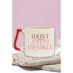 giftkonsept I Don't Sweat I Sparkle Yazılı Komik Gym Spor Fitness Hediyelik Kulplu Kupa Bardak Kırmızı, QBLK5591-KR