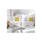 giftkonsept İkili Karıma Kocama Aşığım Baskılı Eş Sevgili Hediyelik Elyaf Dolgulu Dekoratif Yastık, QBY1157
