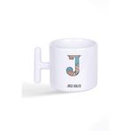giftkonsept İsme Özel Kişiselleştirilebilir J Harfi Baskılı Latte Fincanı T Kulplu Kupa Bardak, QB1L1406