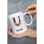 giftkonsept İsme Özel Kişiselleştirilebilir U Harfi Baskılı Kupa Bardak, QBM1406