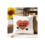 giftkonsept Just Call Me Juliet Baskılı Eş Sevgili Romantik Hediyelik Elyaf Saten Dekoratif Yastık, QBY1337