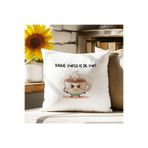 giftkonsept Kahve Yoksa İş De Yok Baskılı Komik Hediyelik Elyaf Saten Dekoratif Yastık 28x28 cm, QBY1297