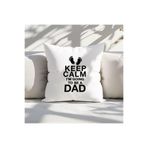 giftkonsept Keep Calm I'm Going To Be A Dad Baskılı Babalar Günü Hediyelik Elyaf Dolgulu Dekoratif Yastık, QBY1106