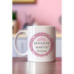 giftkonsept Kraliçeler Martta Doğar Baskılı Taçlı Doğum Günü Hediyelik Kupa Bardak, QBM8263
