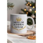 giftkonsept Krallar Kasımda Doğar Yazı Baskılı Baba Erkek Arkadaş, Sevgili, Eş Doğum Günü Hediyelik Kupa Bardak, QBM8270