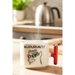 giftkonsept Kudurun!!! Yazılı Havalı Kedi Baskılı Eğlenceli Arkadaşa Hediyelik T Kulplu Latte Fincanı