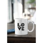 giftkonsept LOVE Yazı Baskılı Beyaz Kupa Bardak, QBM2064