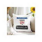 giftkonsept Modum Sadece Çay Ve Sessizlik Baskılı Komik Hediyelik Elyaf Saten Dekoratif Yastık 28x28 cm, QBY1420