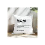 giftkonsept Mom Noun Baskılı Anneler Günü Hediyelik Elyaf Dolgulu Dekoratif Yastık 28x28 cm, QBY1111