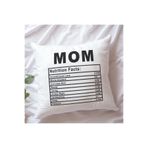 giftkonsept Mom Nutriton Facts Anneler Günü Baskılı Elyaf Dolgulu Hediyelik Yastık, QBY1058