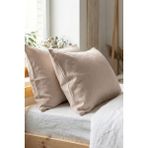 giftkonsept Pamuklu Fermuarlı 50X70 cm 2'li Yastık Kılıfı - Kahverengi