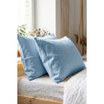 giftkonsept Pamuklu Fermuarlı 50X70 cm 2'li Yastık Kılıfı - Mavi