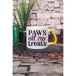 giftkonsept Paws Off My Treats Yazılı Komik Köpek Ödül Uyarısı Hediyelik Kulplu Kupa Bardak, QBLK5801-SR