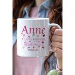 giftkonsept Pembe Tonlarında Anne Sözlük Anlamı Baskılı Anneler Gününe Özel Hediyelik Beyaz/Pembe Kupa Bardak, QBM2605